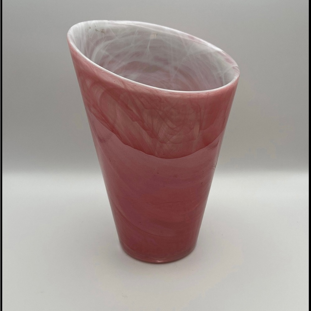 Vintage Kosta Boda Sea Glasbruk Candy Pink Glass Vase EUC Like New